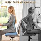 TranquilRelax Memory Foam Seat Cushion for Office Chair, 3-Inch, Light Blue | Medium-firm Support for Long Sitting, Washable Mesh Cover, Non-slip Base, Perfect for Car Seats & Short Drivers - Image 5