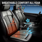 Fit Accent Seat Covers Custom Fit for Hyundai Accent 2006-2026, Full Set | Premium Leather Full Coverage Protectors, Waterproof, Breathable, Scratch Resistant, Easy Wipe, Airbag Compatible, Black+Gray - Image 5