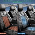 Fit Frontier Car Seat Covers for Nissan Frontier 2009-2025 2026-Upgraded Premium Breathable Cooling Ice Silk Leather Seat Covers,All-Weather Breathable Seat Cushion Protector,Full Set,Black - Image 8