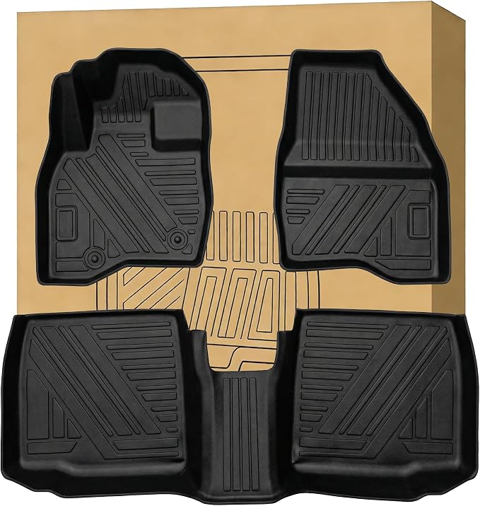 All Weather Floor Mats Floor Liners TPE Rugs for Ford Explorer 2015-2019 | 3D Laser Precision Fit Waterproof Durable Non-slip Odorless Front Rear Full Sets Trunk Tray Carpet Liners Accessories by AiqiyingAutoAccesories