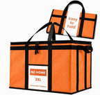 NZ home Insulated Food Bag, Portable Cooler Tote (3XL, Orange, 1 Pack) | Large thermal bag, For cold & hot food, Soft sided cooler, Heavy duty carrier, Grocery shopping, Food delivery, Catering bag by NZhome