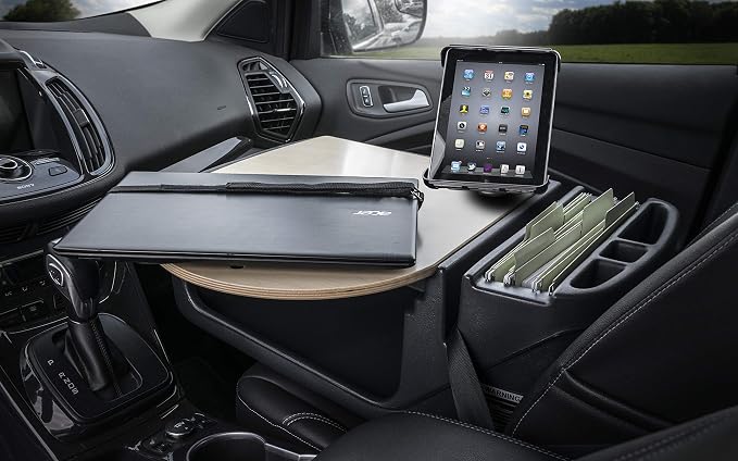 AutoExec AE-RMCD-PI-TAB-11M Roadmaster Car Desk for Your Vehicle Workstation and Mobile Office, Natural with 400 watt Power Inverter and Tablet Mount | Vehicle Workstation, Mobile Office, 400 Watt Power Inverter, Tablet Mount - Image 2