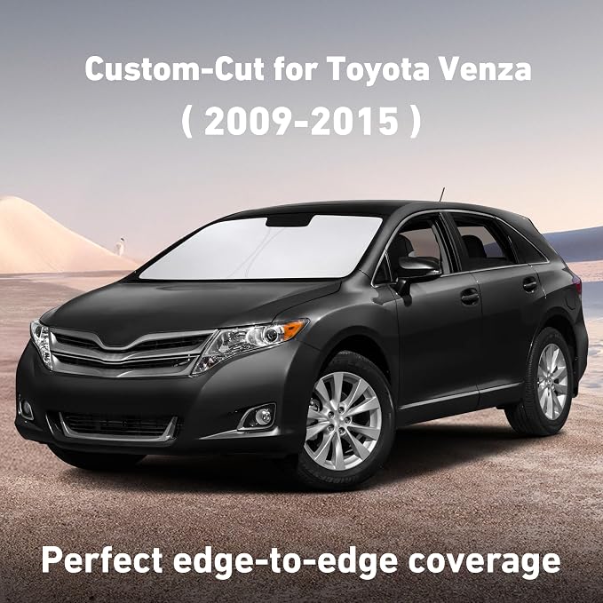 EcoNour Windshield Sunshade Compatible for Toyota Venza 2009-2013 2014 2015 | Sun Visor for Front Windshield & Window Sun Shade Cover, UV Heat Blocker & Protector, Car Accessories - Image 2