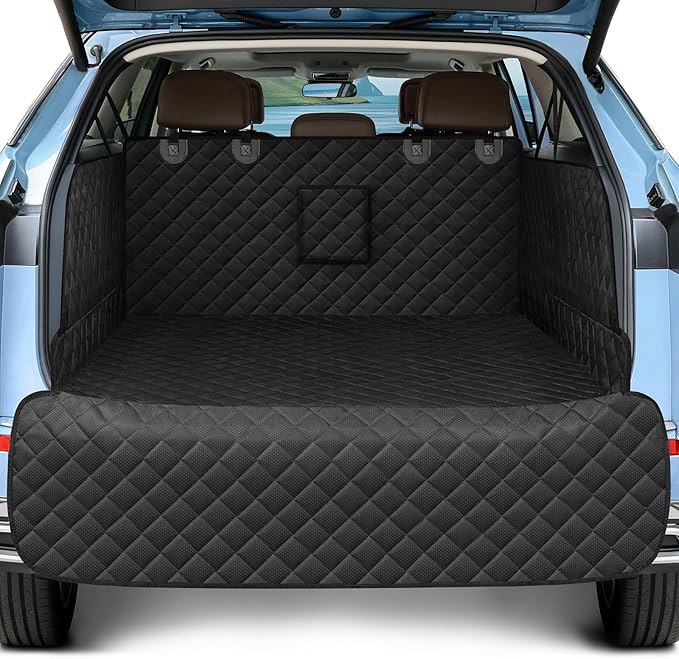 SUV Cargo Liner for Dogs, Waterproof Pet Trunk Cover for SUVs | with Bumper Flap Protector, Scratchproof Non-Slip 600D Oxford Fabric, Machine Washable by SMATTO