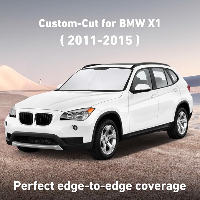 EcoNour Windshield Sunshade Compatible for BMW X1 2011-2013 2014 2015 | Sun Visor for Front Windshield & Window Sun Shade Cover, UV Heat Blocker & Protector, Car Accessories - Image 2