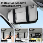 1000D Polyester Car Sun Visor Organizer with Sunglasses Holder | Tactical Organizer, MOLLE Panel, Universal, Mesh Pouch + Pen Slots + Zipper Pockets, Heavy Duty, Esay Installation - Image 8