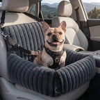 MIXJOY Dog Car Seat for Small/Medium Dogs up to 23 lbs, Multi-Functional Dog Carrier for Car with Detachable Washable Cover, Pet Travel Bed with Clip-On Safety Leash, Grey by MIXJOY