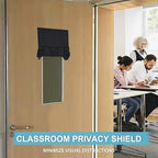 RYB HOME Classroom Door Window Cover Lockdown Shades Blackout, No Drill | Privacy Sidelight Glass Door School Office Blinds, Room Darkening Blocks Views, Portable Curtains, W12 x L30, Black, 1 Panel - Image 2