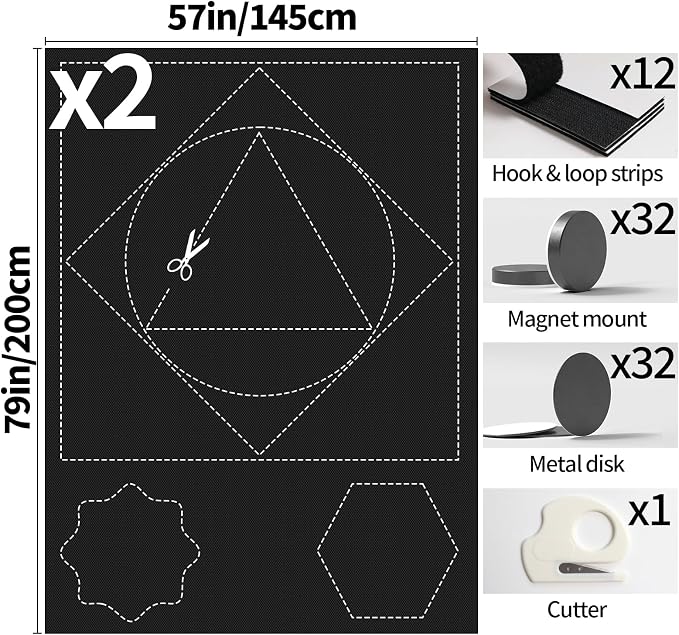 BKSAI 100% Blackout Window Cover, Portable Magnetic Black Out Curtains for Window, Black Out Shades No Drill Cuttable Blackout Blinds for Bedroom, RV, Nursery, Media Room, 79x57 inch, 2Pack - Image 6