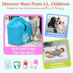 J.L. Childress Gate Check Bag for Single & Double Strollers, Neon Blue | AirTag compatible Gate Check Bag keeps strollers clean, protected & easy to identify when airport gate checking - Image 10