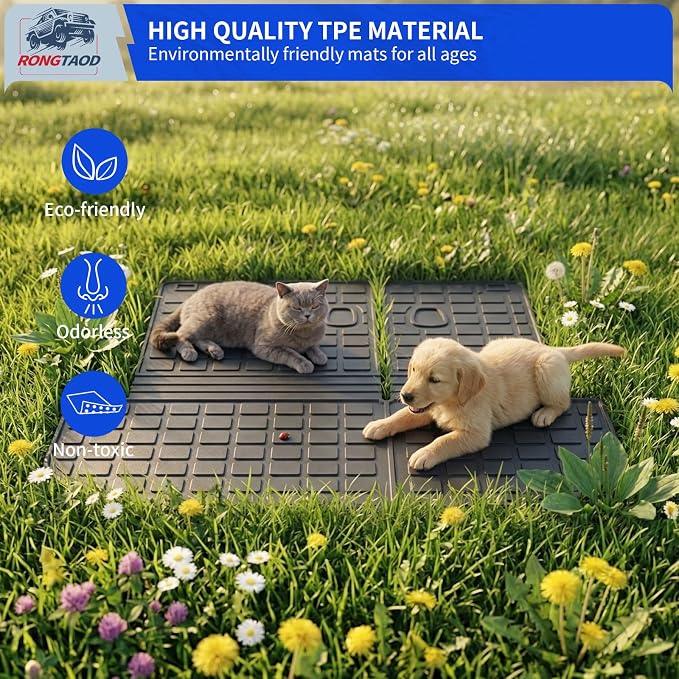 Rongtaod 2nd&3rd Row Backrest Mats+Trunk Mat for 2020-2025 Hyundai Palisade | Only for 7 Seats, Trunk Mat Cargo Liner TPE All Weather Kick Mat Trunk Liner 2024 Palisade Accessories - Image 9