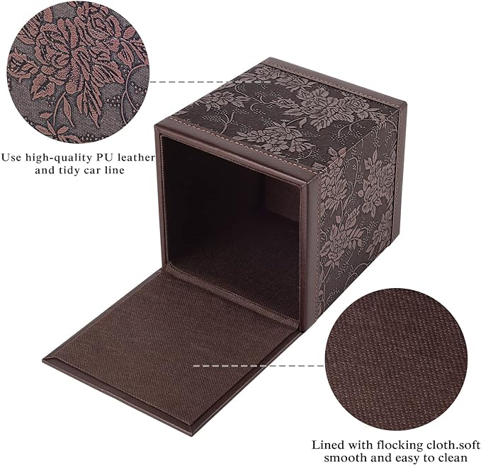 Tissue Box Cover Square,Modern Leather Tissue Box Holder for Napkin Facial Paper Organizer Bottom with Magnet Reinforcement for Home/Hotel/Restaurant/Office/car/Living Room(Retro) - Image 6