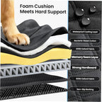 REEVAA 2.0 Hard Bottom Back Seat Cover for Large Dogs, L, Black | Foam Padding, 600 lbs Extender, 45% More Space for Large Dogs, Waterproof, Zippered Mesh Window, Fits SUVs & Small Trucks - Image 5