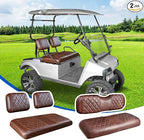 NOKINS Golf Cart Seat Covers 4 Piece Fits Club Car DS Pre-2000 | Front and Rear Seat Vinyl Covers, Golf Cart Accessories, No Staples(Brown and Brown 8438) by NOKINS-GolfCartPartsFactory