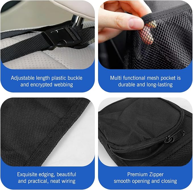 Car Seat Side Organizer, Multi-Pocket Car Seat Storage Hanging Bag, Multifunctional Mesh Net Pocket, Holds Phones, Drink, Glasses, Wallet, for Cars, Trucks - Image 3