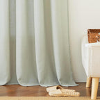 RYB HOME Thick Linen Curtains 102 inches Long for Living Room | Wrinkle Resistant, Semi Translucent, Vertical Boho, Linen Burlap, for Kids Room Home Office, Sage Green, W52 x L102, 2 Panels - Image 6