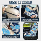 Car Seat Towel Cover 2 Pack for Front Seats, Sweat Absorbent Car Seat Protector with Non-Slip Backing, Waterproof Towel Car Seat Covers for Runners, Gym, Swimming, Beach, Pets, Nautical Waves - Image 8