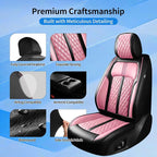 Fit Mazda 3 Seat Covers Custom Fit for Mazda 3 2010-2019, Front Pair | Premium Leather Full Coverage Protectors, Waterproof, Breathable, Scratch Resistant, Easy Wipe, Airbag Compatible, Black+Pink - Image 7