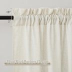 RYB HOME Linen Sheer Curtains 2 Panels for Living Room, Semi Transparent Privacy Drapes with Rod Pocket Farmhouse Style Window Treatments for Bedroom, Linen, 38" W x 84" L - Image 2