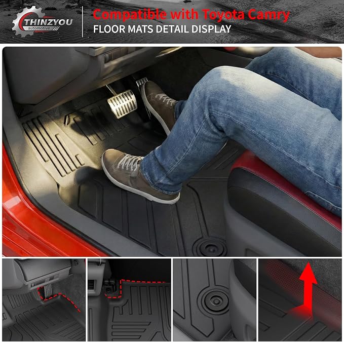 Floor Mats for 2025 2026 Toyota Camry (Include Hybrid) | Cargo Mat Trunk Mat Cargo Liner Back Seat Cover Protector All Weather TPE Camry Accessories - Image 3