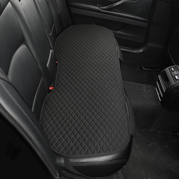 West Llama Linen Car Seat Covers,Bottom Seat Covers for Cars Include 1 Rear Bench Cover Universal Fits 90% Vehicles,SUVs,Cars,Sedans,Black - Image 4