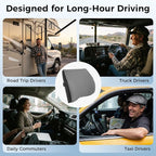 Lumbar Support Pillow for Car & Office Chair - High-Density Memory Foam Back Cushion for Sciatica & Lower Back Pain Relief - Non-Slip Support for Long Commutes & Desk Workers (Gray) - Image 7