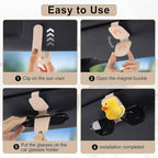 Ducks Car Visor Accessories Magnetic Leather Sunglasses Holder | Ticket Card Clip Sunglasses Mount,Cars Visor Accessories Gadgets Duck Auto Decor,Ducks Gifts for Women,Men,Mom - Image 5