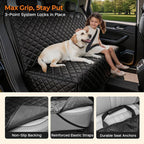 URPOWER Dog Car Seat Cover for Back Seat, Waterproof Car Seat Protector | Non-Slip, Scratch-Resistant, Machine Washable 600D Oxford Fabric Rear Bench Seat Cover for Full-Size SUVs & Pickup Trucks - Image 4