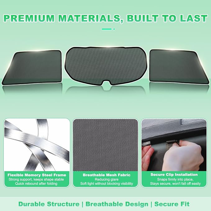 Outback Window Shades 2021-2024, Rear Mesh Coverage, 3PCS | Custom Fit Window Shades, Breathable Mesh Blocks UV Rays, Reduces Heat & Glare, Creates Comfort for Babies & Rear Passengers - Image 9