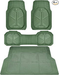 CAR PASS Heavy Duty Rubber Car Mats with Cargo Liner, Deep-Dish Car Floor Mats and Trunk Mat All Weather, Universal Trim-to-Fit for SUVs Trucks Sedans, Waterproof Anti-Slip, Trimmable V12 Olive Green by CARPASS