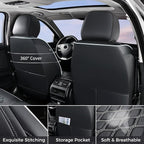 Huidasource Wrangler JL Seat Covers 4 Door 2018-2026 Without Rear Cupholder | Waterproof Wrangler Seat Cover Full Set, Custom Seat Cushion Covers Fit for Jeep Wrangler JL 4-Door (Full Set/Black&White) - Image 2