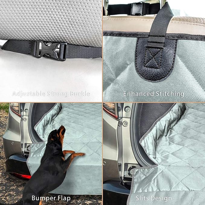 SUV Cargo Liner for Dogs - Water Resistant Trunk Cover for Midsize SUVs | Pet Cargo Cover with Bumper Flap Protector, Non-Slip Car Trunk Mat, Dog Car Seat Cover Prevents Scratches Pet Hair Mud Dirt - Image 5