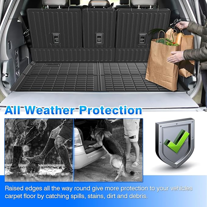 Cartist Cargo Mat & Backrest Mat Fits for Ford Expedition max 7&8 Seats 2025 2026 (Only Fit Max) All Weather Rear Cargo Liner for Expedition max Accessories for Ford Expedition max 25-26 - Image 7