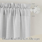 RYB HOME Linen Semi Sheer Curtains for Living Room, Light Filtering Half Privacy Window Curtains & Drapes for Bedroom, 2 Panels, Dove Green, 70" W x 108" L - Image 2