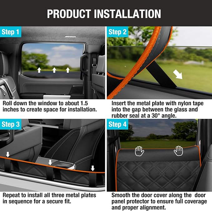 Surfcabin Car Door Protector for Dogs,Trucks & Large SUVs,20% Larger,2 Pack | Thickened Waterproof Fabric, No Tint Damage, Full Door Panel Covers, Does Not Interfere with Window Rolling & Door Opening - Image 4