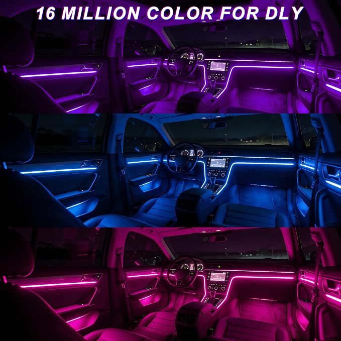 Interior Car LED Lights, 5 in 1 RGB Ambient Lighting Kit with 236" Fiber Optic, 16 Million Colors, APP Control, Music Sync Car Neon Lights for Cars, Trucks, SUVs - Image 6