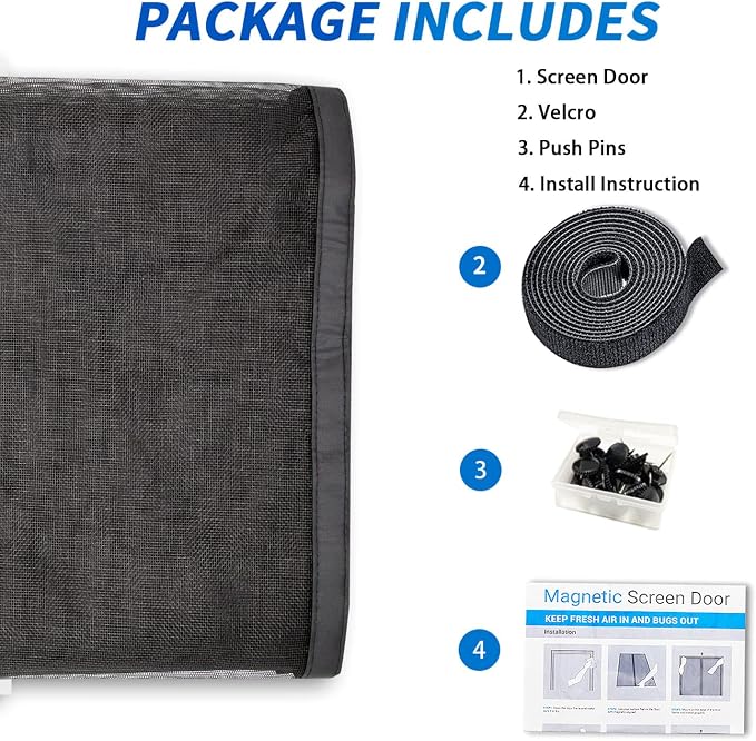 FEGO Privacy Garage Door Screen for 1 Car Garage 9x7FT, Blackout Magnetic Screen Door Self Sealing & Pet and Kid Friendly, Heavy Duty Weighted Bottom, Breeze in, Easy Assembly&Pass for Garage/Patio - Image 7
