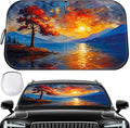 Car Windshield Sun Shade UV Reflector Foldable Front Window SUV | Blocks 98% UV Rays,Keep Interior Cool,Universal Fits Hatchback,Truck,MPV,Storage bag,57"L x 31.5"W,Car Summer Accessories by Pleneal