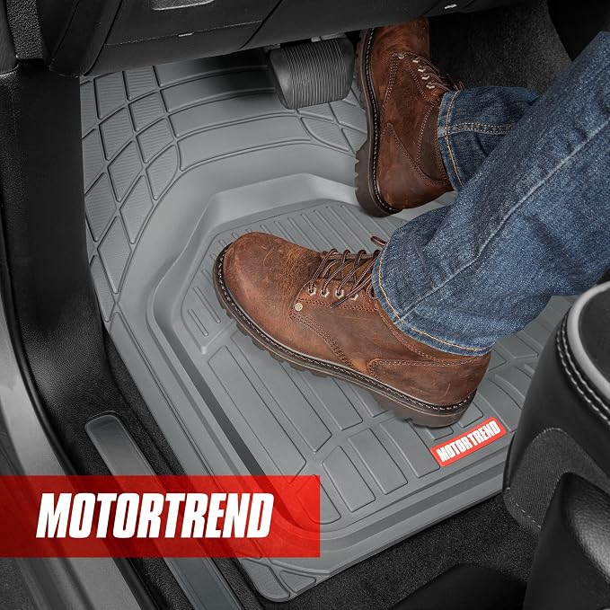 Motor Trend FlexTough Defender Floor Mats for Cars & TrunkShield Trunk Mat Set, Next-Gen Deep Dish Heavy Duty All Weather, Rubber Car Floor Mat Set for Auto Truck Van SUV - Image 2
