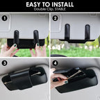 Sunglass Holder for Car Visor, Car Sunglasses Holder Leather, Eyeglasses Holder Glasses Storage Case Visor Accessories - Image 5