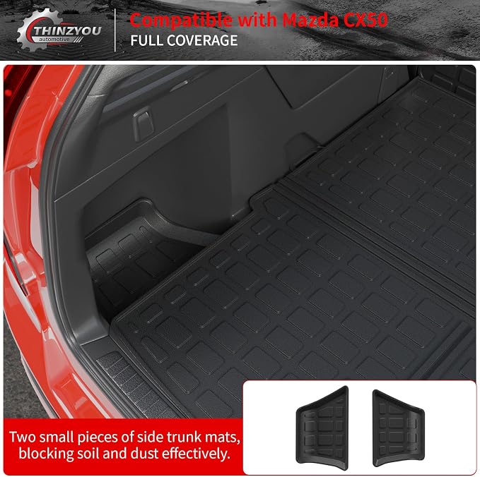 Cargo Mat & Backrest Mats for 2023 2024 2025 2026 Mazda CX50 | Trunk Mat Trunk Liner Cargo Liner TPE All Weather Back Seat Cover Protector 2024 CX-50 Accessories - Image 2
