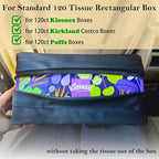 Car Tissue Holder for 120 Standard Tissue,Leather PU Tissues Box Cover for Car Backseat,Extra Large Rectangle Napkin Holder Soft Rectangular,Fits for Kleenex tissues,for Storage& Organization (Black) - Image 2