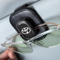 Sunglasses Holder, Leather Glasses Holders Compatible with Toyota Series Car Sun Visor, Eyeglasses Hanger and Ticket Card Clip Eyeglasses Mount for Car, for Accessories, Black by Sespac