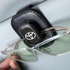 Sunglasses Holder, Leather Glasses Holders Compatible with Toyota Series Car Sun Visor, Eyeglasses Hanger and Ticket Card Clip Eyeglasses Mount for Car, for Accessories, Black by Sespac