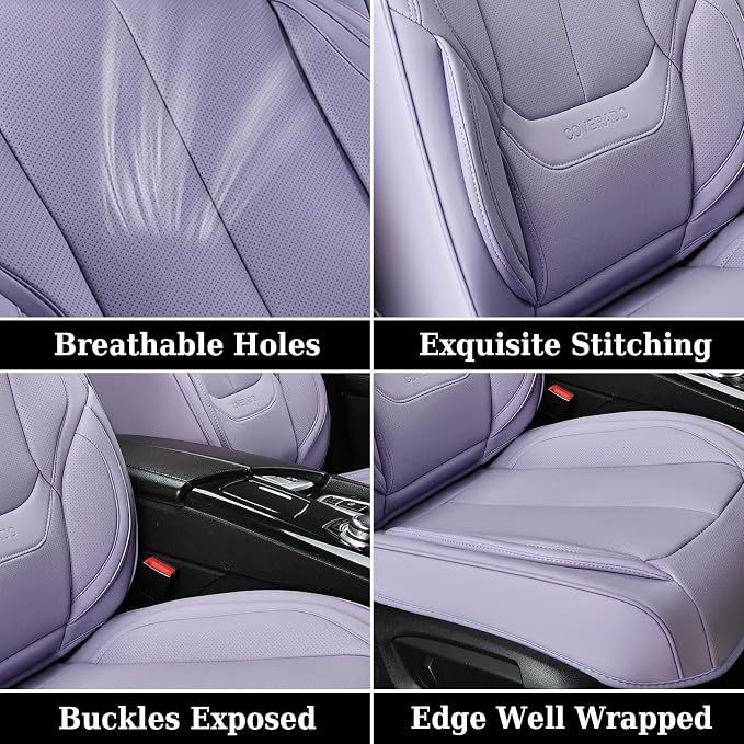 Coverado Car Seat Covers, Seat Covers for Cars, Waterproof Leather Auto Seat Protectors, Leather Car Seat Cushion, Car Interiors Accessories Universal Fit for Most Cars - Image 8