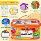 Tesuko 6 Pack Clear Toy Storage Bag with Name Tag& Manual Pocket, Waterproof Transparent PVC Toy Organizer Case for Lego Bricks, Board Games, Building Blocks, Puzzles (Large Capacity, Colorful) - Image 4