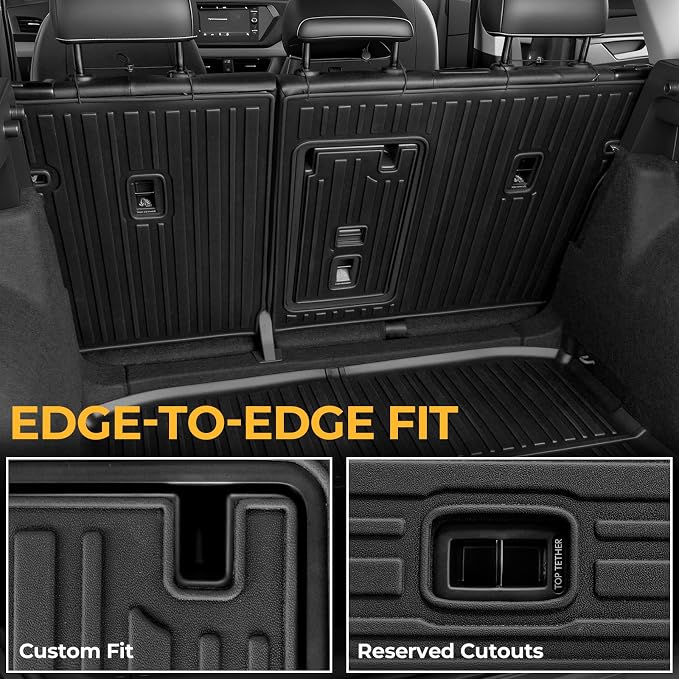 Floor Mats for 2022-2026 Volkswagen Taos FWD Accessories | Full-Coverage Mats Set with Cargo Liner & Backrest Mat, Odorless & Durable, All-Weather Protection, 3D Laser Fit, Quick Setup - Image 5