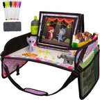 Lusso Gear Kids Travel Tray for Car - Road Trip Essentials for Kids - Car Seat Tray for Toddlers & Kids - for Airplane, Kids Travel Desk, Road Trip Activities (Mermaids) by LussoGear
