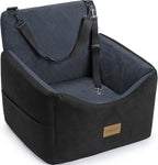 JOEJOY Dog Car Seats for Small Medium Dogs Under 35lbs, Dog Booster Seat with Detachable Washable Cover and Cushion, Memory Foam Pet Car Seat with Safety Belt and Storage Pockets (DG) by JOEJOY