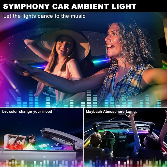 Interior Car LED Strip Lights,Acrylic LED Lights for Car with Dynamic Dreamcolor Chasing,175 inches 10 in 1 RGB Neon Strip Fiber Optic Ambient Lighting Kits with Remote APP,for Inside car Decorations - Image 5